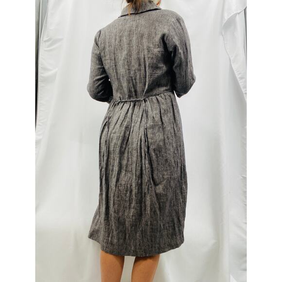 Pyne & Smith M No. 22 linen gray button up midi dress - Picture 10 of 10